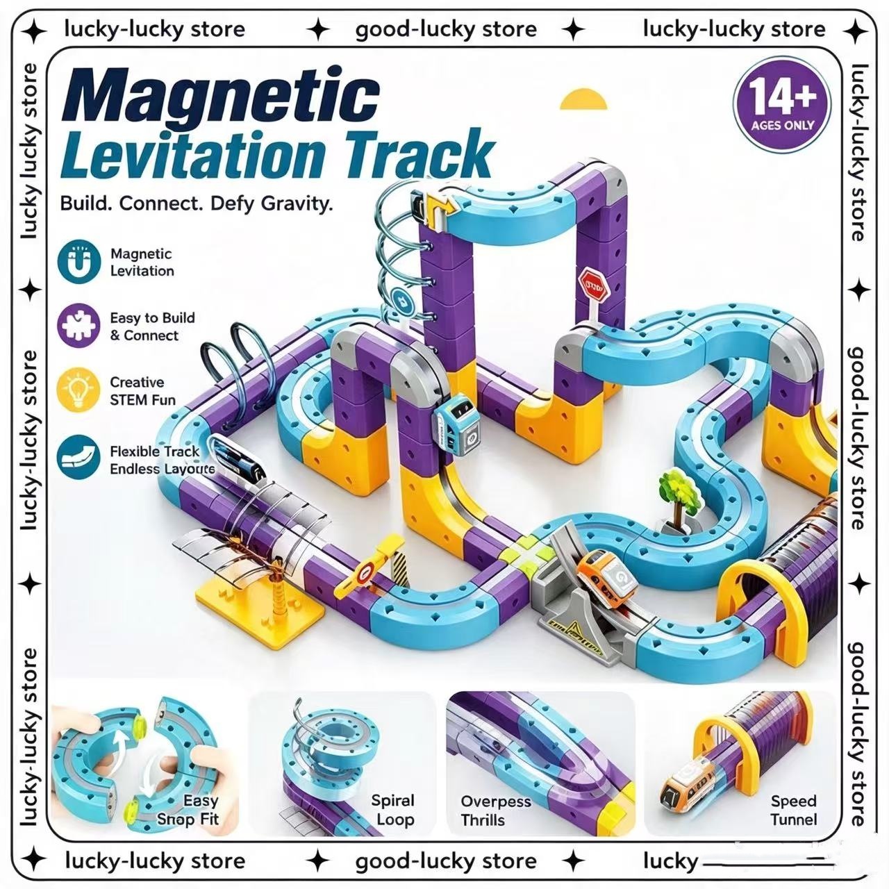 Model Kit Runner - Magnetic Building Blocks Track Car Variable