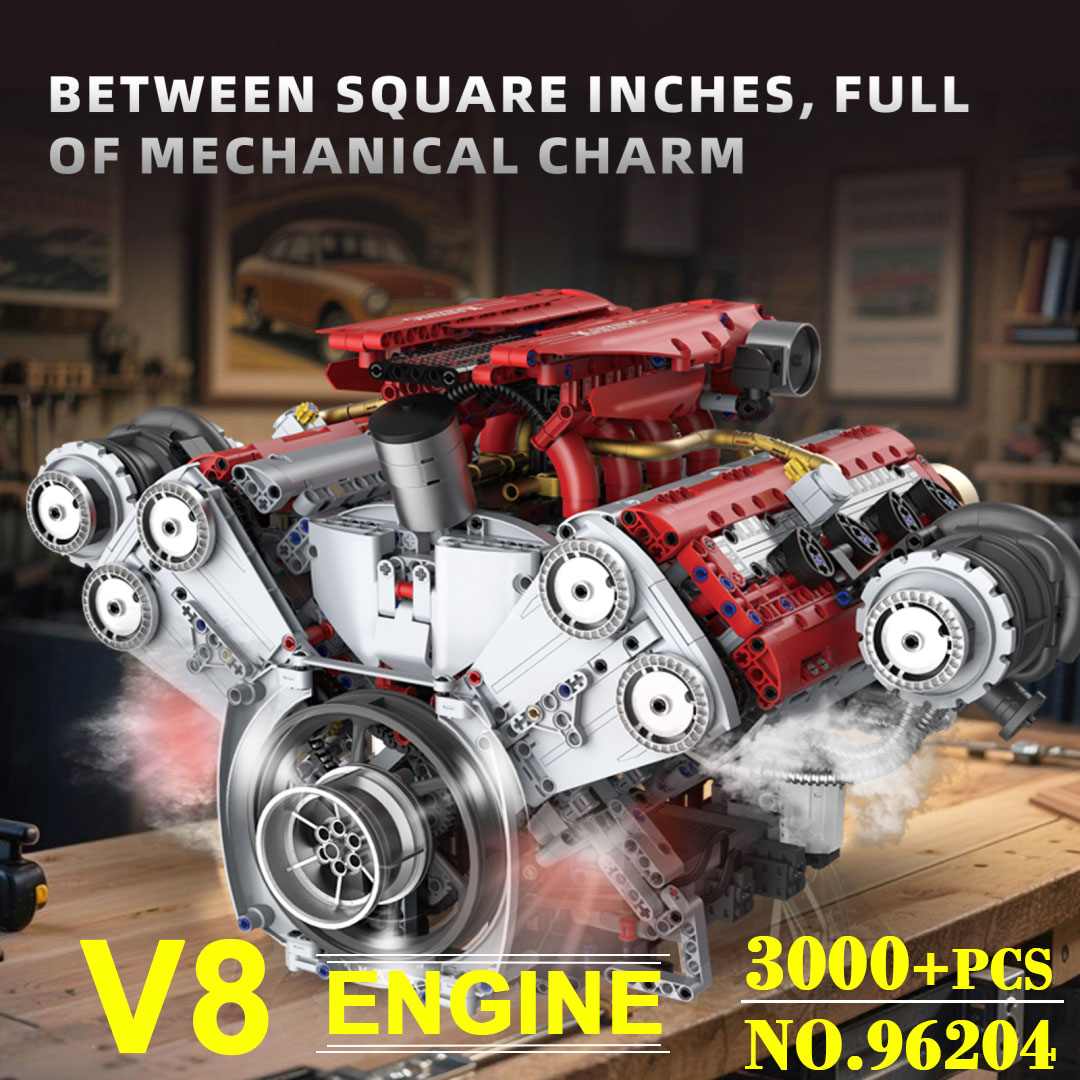 Motorized V8 Engine 3201Pcs Bu - огляд і ціна Model Kit Engine V8