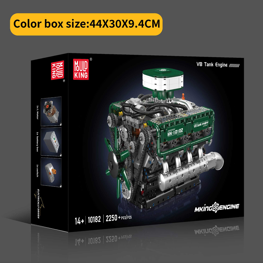 Mould King 10182 V8 Tank Engin - огляд і ціна Model Kit Engine V8