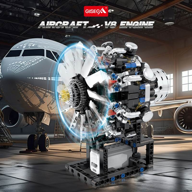 G8910 Aviation V8 Engine 558pc - огляд і ціна Model Kit Engine V8