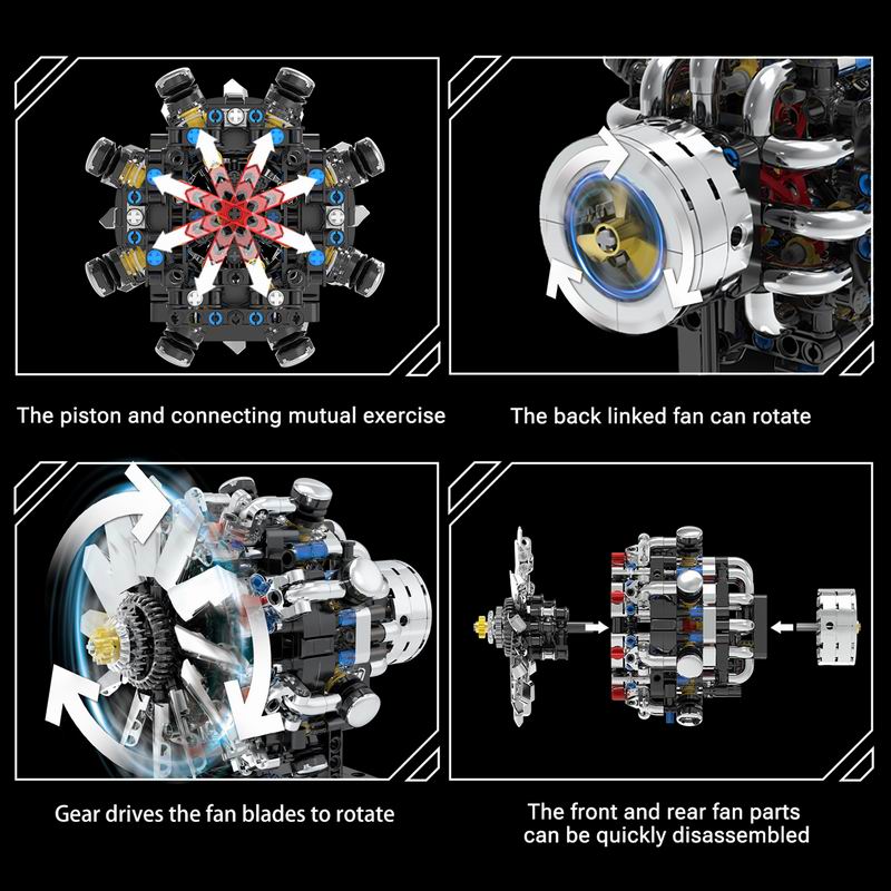 G8910 Aviation V8 Engine 558pc - огляд і ціна Model Kit Engine V8