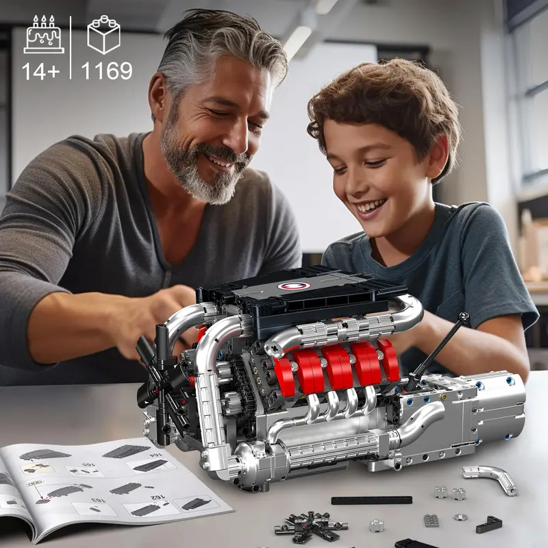 Mould King 10203 1169Pcs Super - огляд і ціна Model Kit Engine V8