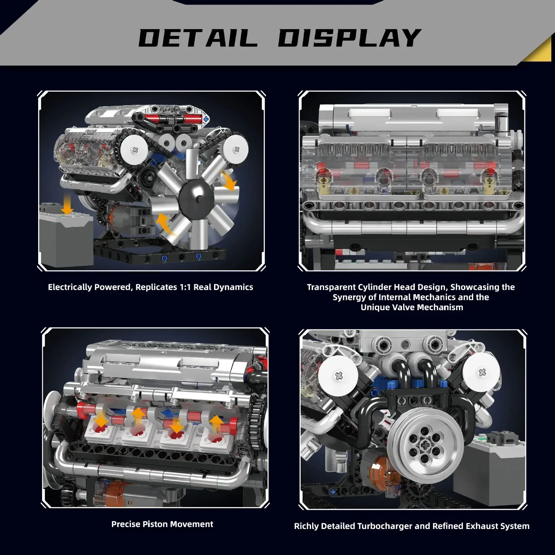 Mould King V8 Engine Building  - огляд і ціна Model Kit Engine V8