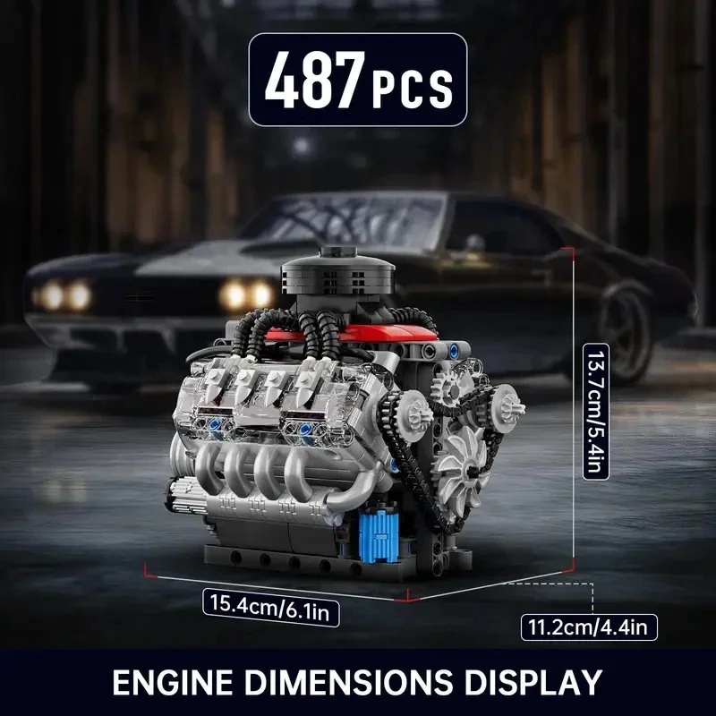 Mould King 10171 Supercar V8 E - огляд і ціна Model Kit Engine V8