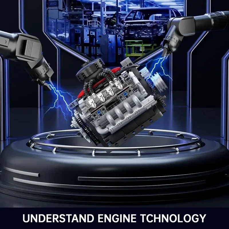 Mould King 10171 Supercar V8 E - огляд і ціна Model Kit Engine V8