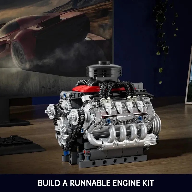 Mould King 10171 Supercar V8 E - огляд і ціна Model Kit Engine V8