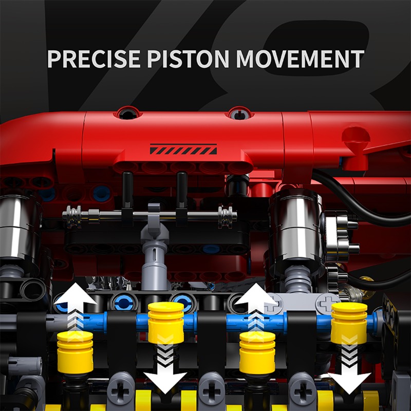 T5011 1370pcs Simulation V8 Tu - огляд і ціна Model Kit Engine V8