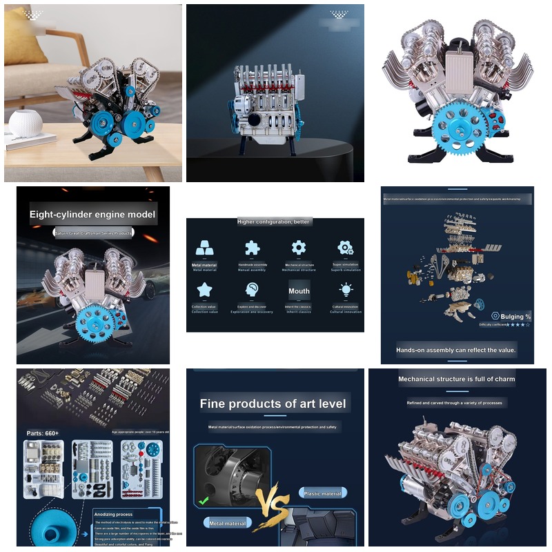 DIY 3D Mechanical V8 Engine Me - огляд і ціна Model Kit Engine V8